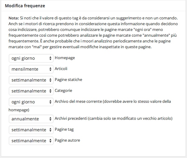 modifica-frequenze-sitemap