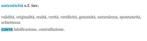 autenticità