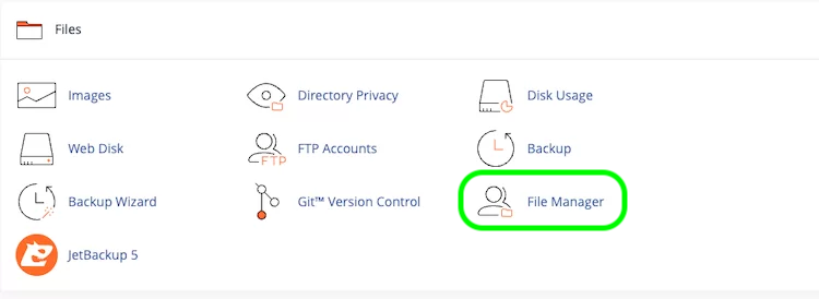 cpanel sezione file manager