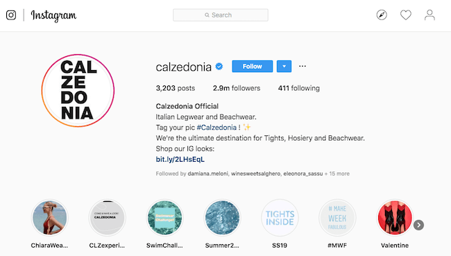 calzedonia instagram bio