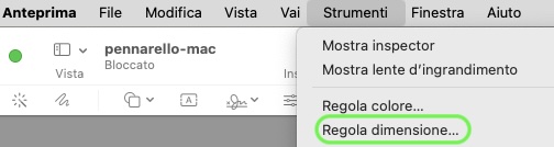 Funzione regola dimensione per Anteprima Mac