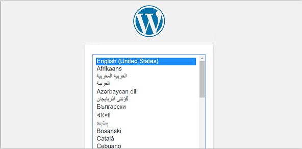 scelta lingua installazione wordpress