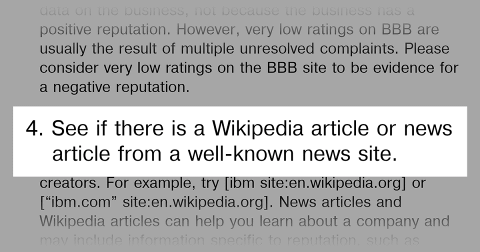 Evidenza su linee guida Google dei Baclink da fonti autorevoli