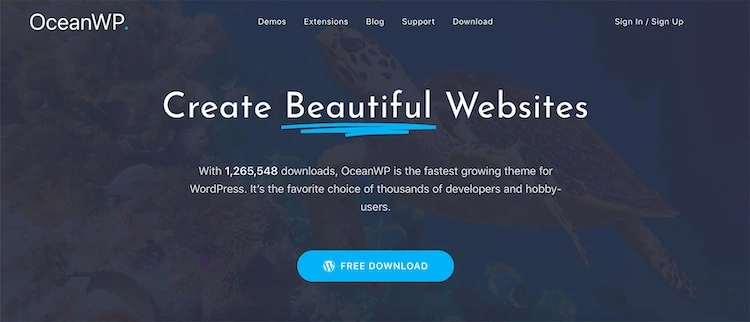 oceanwp wordpress tema-homepage