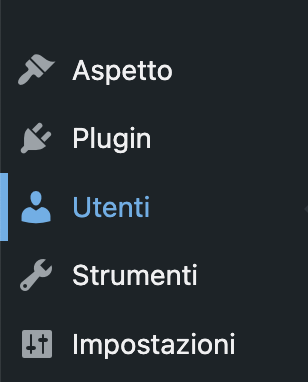 pulsante utenti nepannello di controllo wordpress