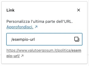 Modifica e visualizza gli aggiornamenti del Permalink
