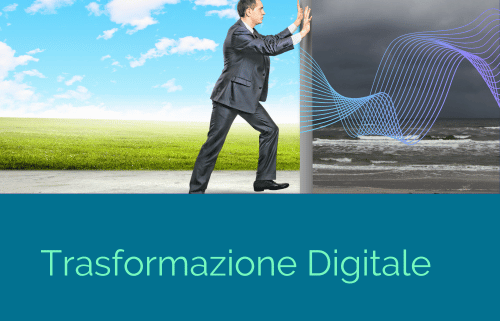 illustrazione della trasformazione digitale un uomo trascina via uno scenarioo naturale sostituito dallo sfondo windows