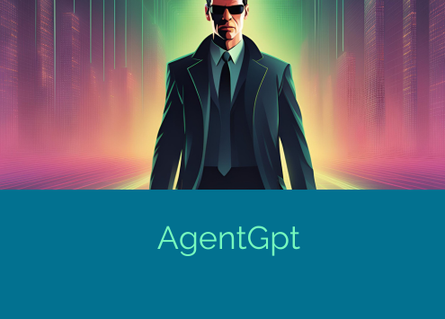 illustrazione che raffigura un agentgpt raffigurato come un personaggio del film matrix