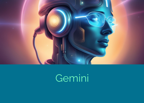 illustrazione che mostra google gemini simile a un robot con sembianze umane e dotato di Google glasses
