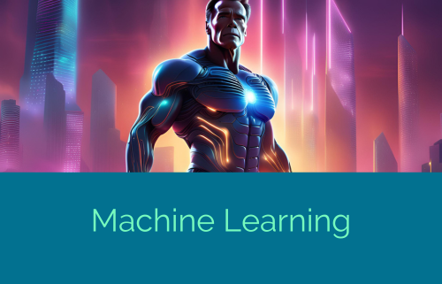 illustrazione del machine learning raffigurato come terminator arnold schwarzenegger